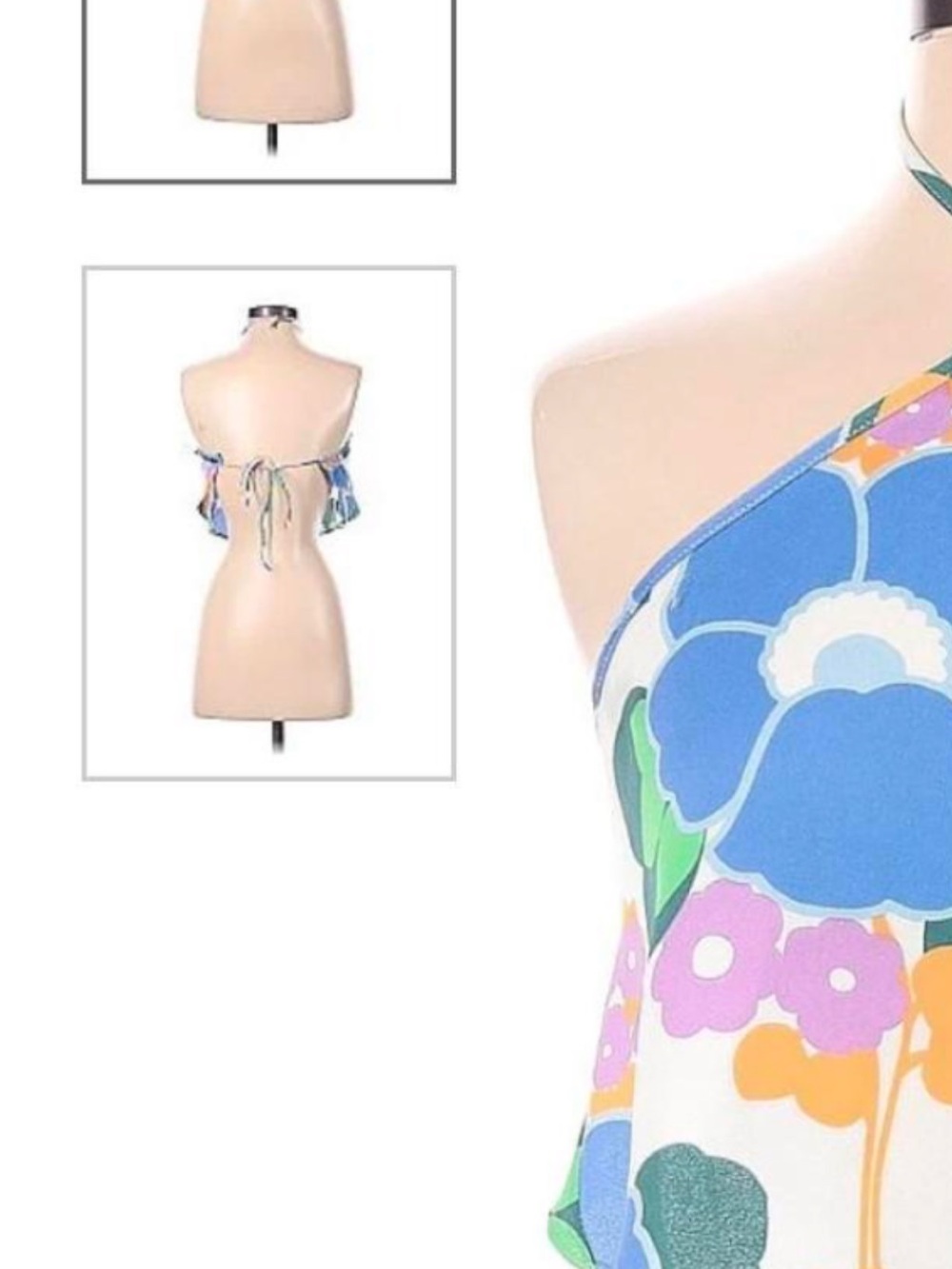 Zara Floral Halter Crop Top - Picture 6 of 9